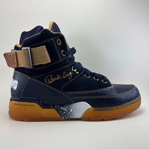 EWING ATHLETICS “Where Brklyn At?“ 33 HI Navy /Gold Athletic Shoes Mens Size 10 - Picture 1 of 12